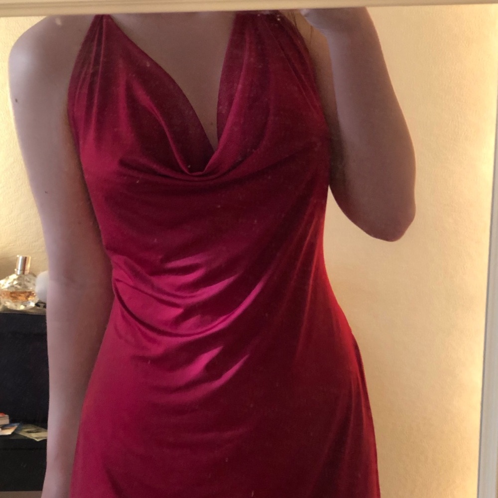 Deep Red Mini Slip Dress